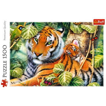 Puzzle Trefl 1500 Tigri Bengalezi In Padurea Tropicala