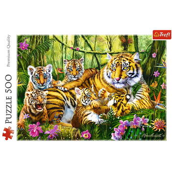 Puzzle Trefl 500 Familie De Tigri