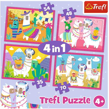 Puzzle Trefl 4in1 Lama In Vacanta