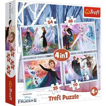 Puzzle Trefl 4in1 Frozen2 Padurea Magica