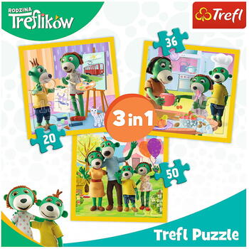 Puzzle Trefl 3in1 Distractie In Familia Trefiliki