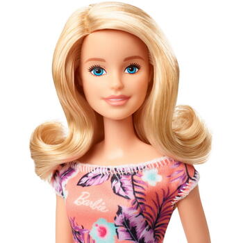 Mattel Papusa Barbie Blonda Cu Rochita Inflorata