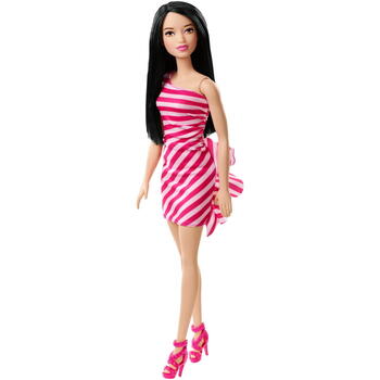 Mattel Papusa Barbie Tinute Stralucitoare Blonda Cu Rochita Roz - FXL70