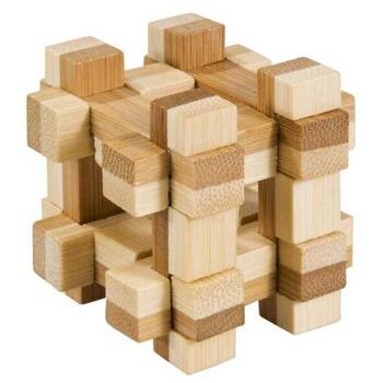 Fridolin Joc logic IQ din lemn bambus in cutie metalica-11