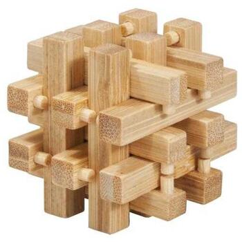 Fridolin Joc logic IQ din lemn bambus in cutie metalica-2