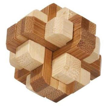 Fridolin Joc logic IQ din lemn bambus in cutie metalica-4