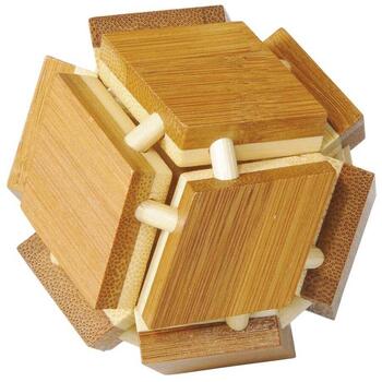 Fridolin Joc logic IQ din lemn bambus 3D Magic box