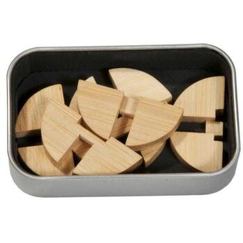Fridolin Joc logic IQ din lemn bambus in cutie metalica-3