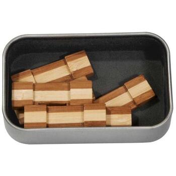 Fridolin Joc logic IQ din lemn bambus in cutie metalica-6