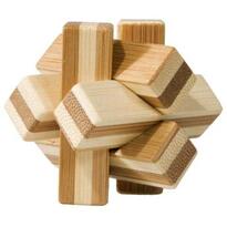 Joc logic IQ din lemn bambus Knot, cutie metal