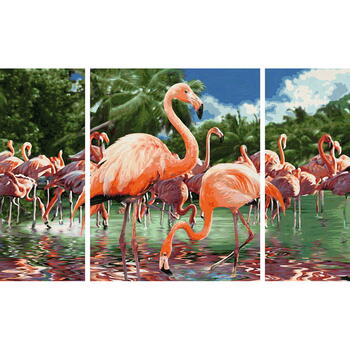 Simba Kit Pictura Pe Numere Schipper Flamingo, 3 Tablouri