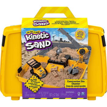 Spin Master Kinetic Sand Set Excaveaza Construieste Si Demoleaza In Cutie Cu Maner