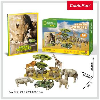 Cubicfun Puzzle 3d+brosura-animale Salbatice 69 Piese