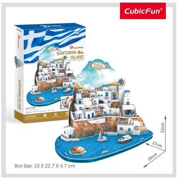 Cubicfun Puzzle 3d Insula Santorini (nivel Complex 129 Piese)