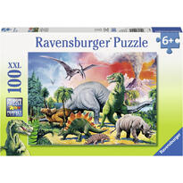 Puzzle Printre Dinozauri, 100 Piese