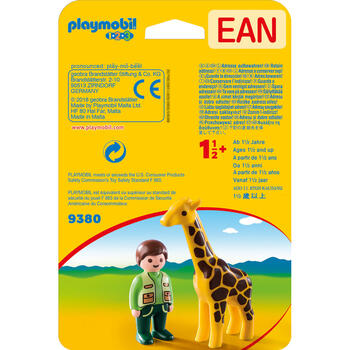 Playmobil 1.2.3 Ingrijitor Zoo Cu Girafa