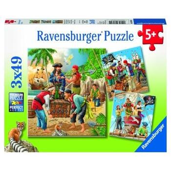 Ravensburger Puzzle Aventurile Piratilor, 3x49 Piese