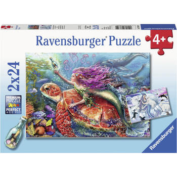 Ravensburger Puzzle Aventura Sirenei, 2x24 Piese