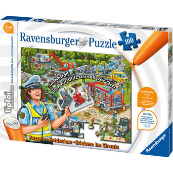 Ravensburger Puzzle Tiptoi Strada In Constructie, 100 Piese