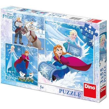 Dino Puzzle 3 in 1 - Frozen (3 x 55 piese)