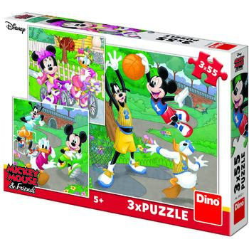 Dino Puzzle 3 in 1 - Mickey si Minnie sportivii (55 piese)