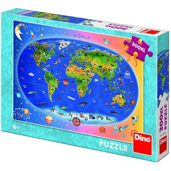 Dino Puzzle XL - Harta Lumii (300 piese)