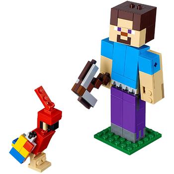 LEGO ® Minecraft Steve BigFig cu papagal