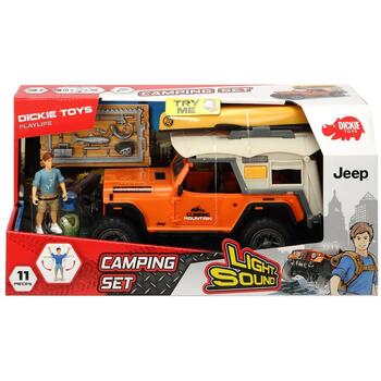 Masina Dickie Toys Playlife Camping Set cu figurina si accesorii