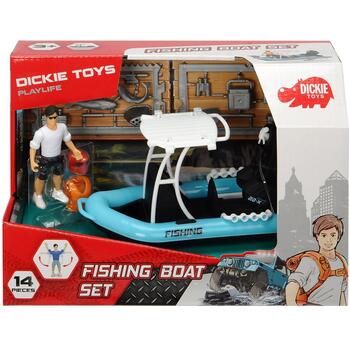 Barca de pescuit Dickie Toys Playlife cu figurina si accesorii