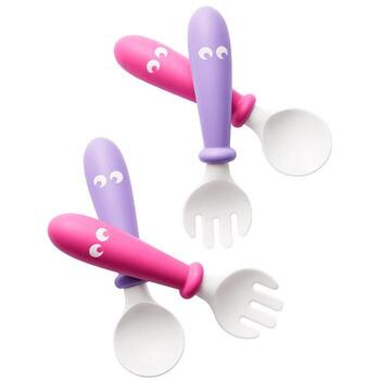 BabyBjorn Set Lingurite si Furculite pentru bebelusi (4 bucati) Pink/Purple