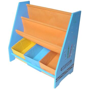 Style Organizator carti si jucarii cu cadru din lemn Blue Crayon