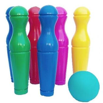 Super Plastic Toys Set de bowling cu 9 popice Colour Fun