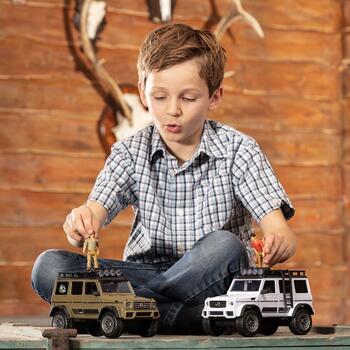 Masina Dickie Toys Playlife Ranger Set cu masina Mercedes-Benz AMG 500 4x4, figurina si accesorii