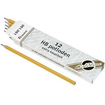 Heutink Set 12 creioane Goldline HB din lemn galben