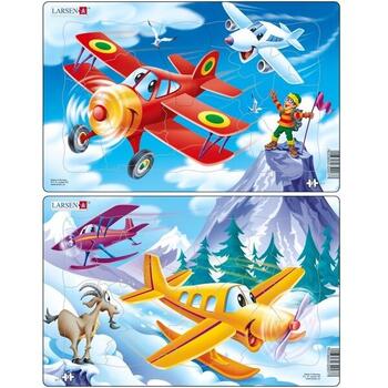 Set 2 Puzzle-uri Avioane, 13 piese Larsen LRU7