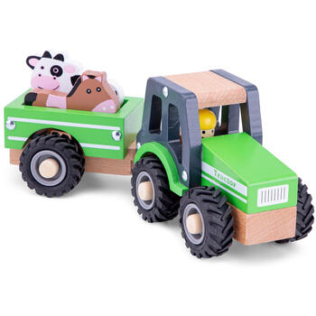 New Classic Toys Tractor cu trailer - animale