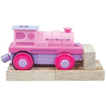 BigJigs Toys Locomotiva electrica roz