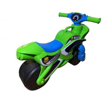 MyKids Motocicleta de impins Police Music 0139/52 verde-albastru