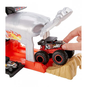 Mattel Hot Wheels Lansator Monter Truck Craniul Cu Doua Masinute