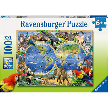 Ravensburger Puzzle Animalele Lumii, 100 Piese