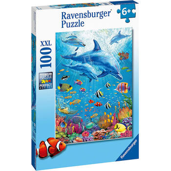 Ravensburger Puzzle Delfini Si Pesti, 100 Piese