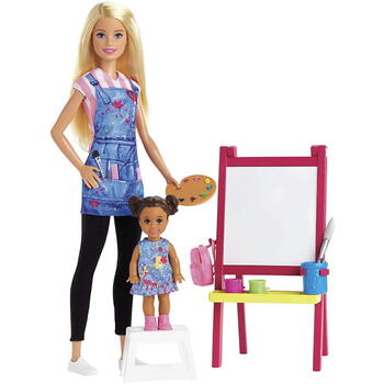 Mattel Barbie Cariere Set Mobilier Cu Papusa Profesoara De Pictura