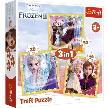 Puzzle Trefl 3in1 Frozen2 Ana Si Elsa