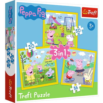 Puzzle Trefl 3in1 Peppa Pig O Zi Aniversara