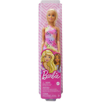 Mattel Papusa Barbie Cu Parul Blond Cu Rochita Inflorata