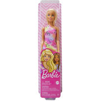 Papusa Barbie Cu Parul Blond Cu Rochita Inflorata