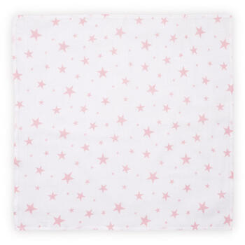 Lorelli Scutec pled din muselina 80x80 cm -  Pink Stars