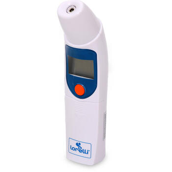 Lorelli Termometru cu senzor infrarosu -  pentru ureche si frunte -  suport inclus -  Blue & White