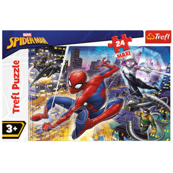 Puzzle Trefl Maxi Marvel Spider Man, Curajosul Spider Man 24 piese
