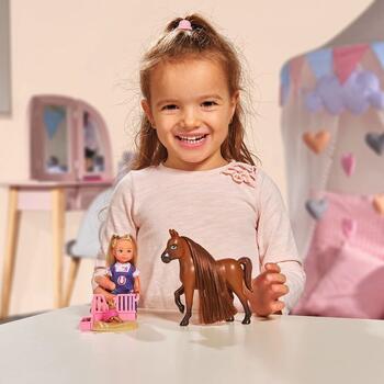 Set Simba Evi Love Doctor Evi Welcome Horse papusa 12 cm cu figurina cal si accesorii